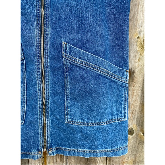 TOPSHOP moto jean denim zip up overall dress - Picture 2 of 6